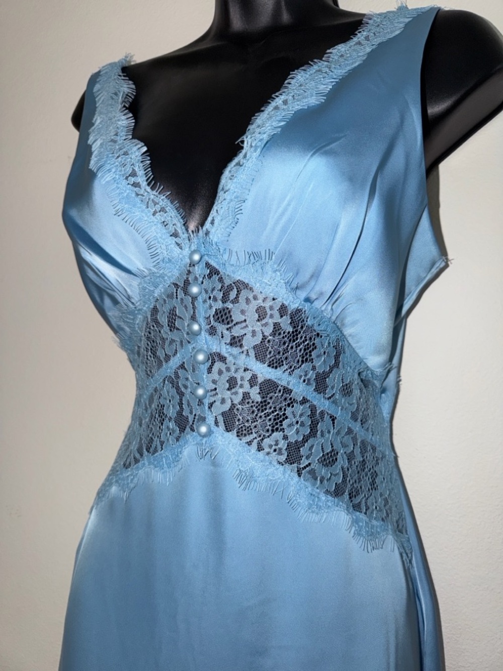 Hello Molly Light Blue Lace-Trim Maxi Dress - Picture 9 of 10